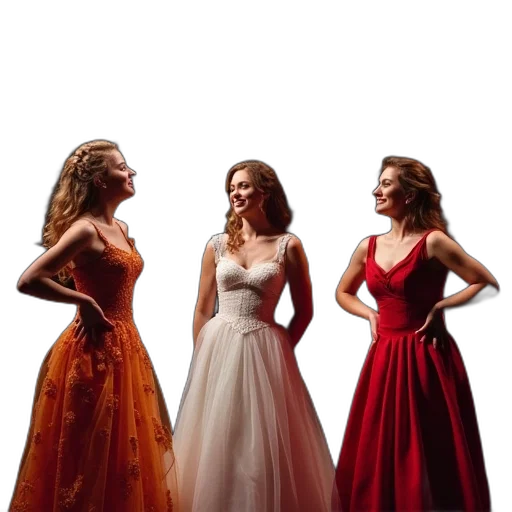dress, crown, red, cast transparent PNG cut-out