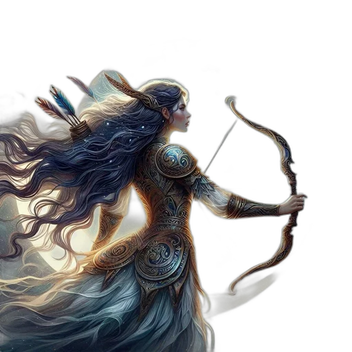 sword, staff, hair, fantasy art transparent PNG cut-out