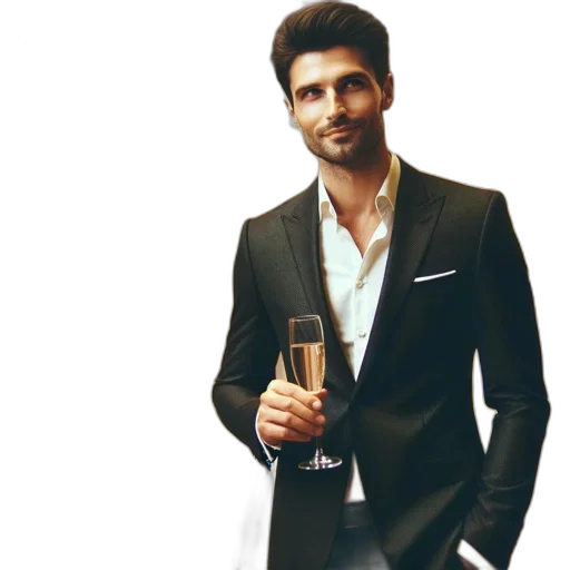 cartoon, man, black, suit transparent PNG cut-out