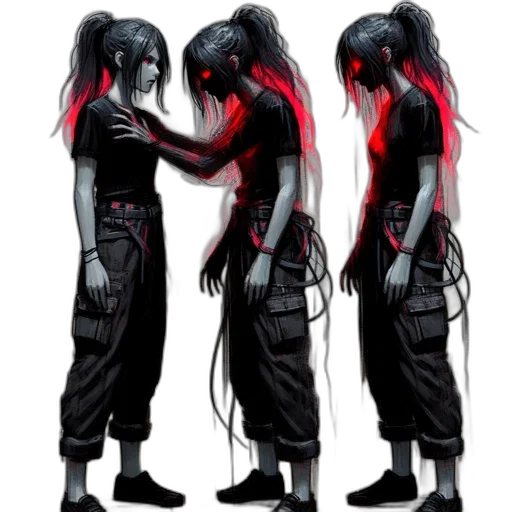 jacket, staff, concept art, cyberpunk transparent PNG cut-out