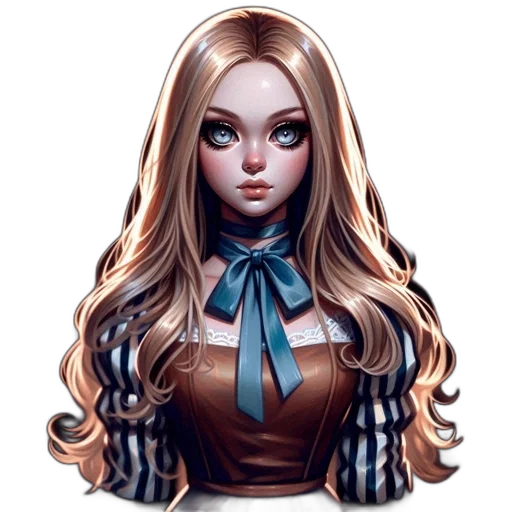 hair, dress, staff, face transparent PNG cut-out