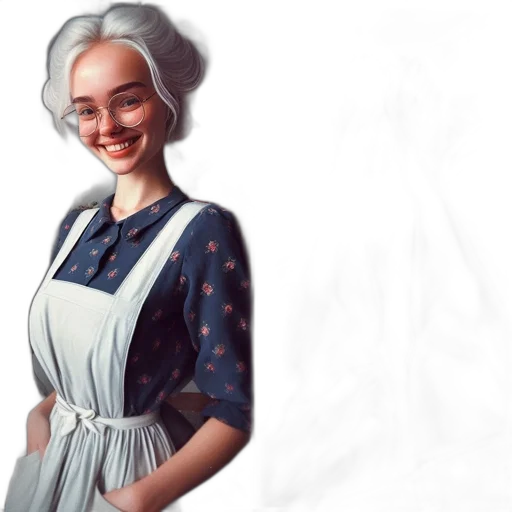 dress, face, staff, photorealistic transparent PNG cut-out