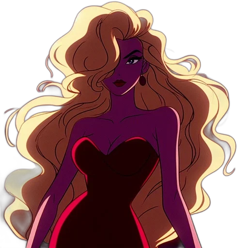 dress, hair, crown, concept art transparent PNG cut-out