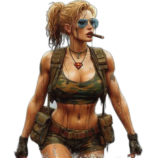 concept art, comic book art, cyberpunk, fantasy art transparent PNG cut-out
