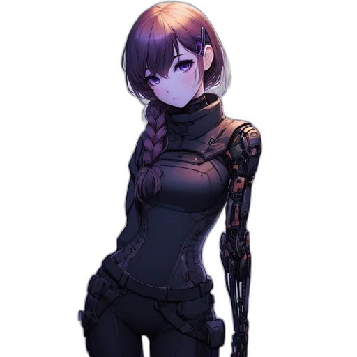 robot, dress, staff, weapon transparent PNG cut-out