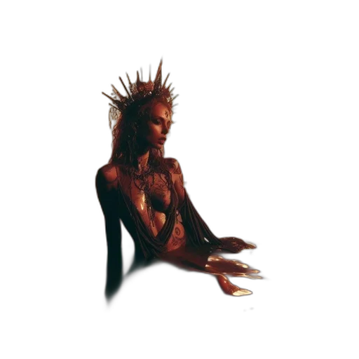 creature, hair, staff, crown transparent PNG cut-out
