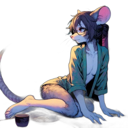 creature, animal, jacket, staff transparent PNG cut-out