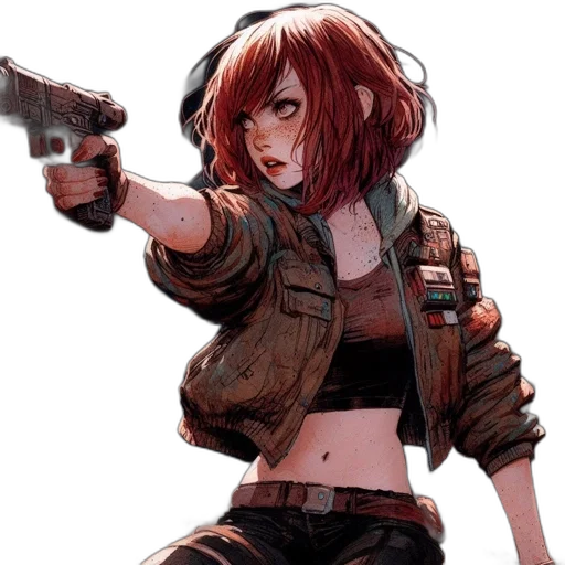 weapon, jacket, cyberpunk, concept art transparent PNG cut-out