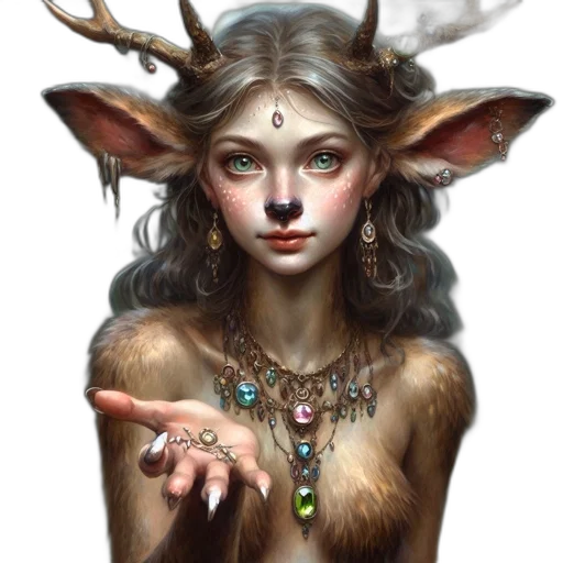 jewelry, staff, face, creature transparent PNG cut-out