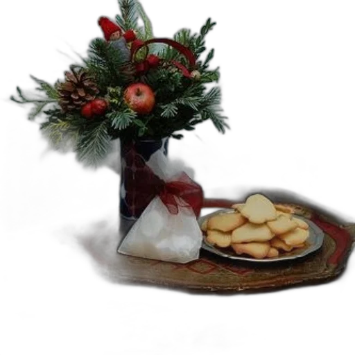 food, photorealistic, festive, arrangement transparent PNG cut-out