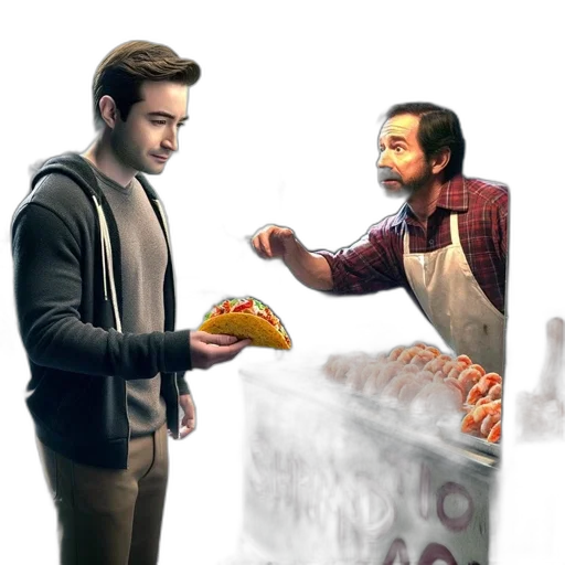 food, jacket, concept art, photorealistic transparent PNG cut-out