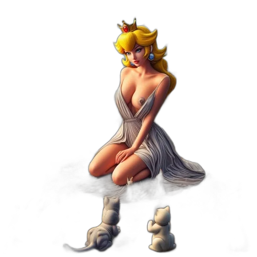 dress, crown, staff, pixel art transparent PNG cut-out