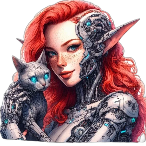 robot, dragon, face, jewelry transparent PNG cut-out