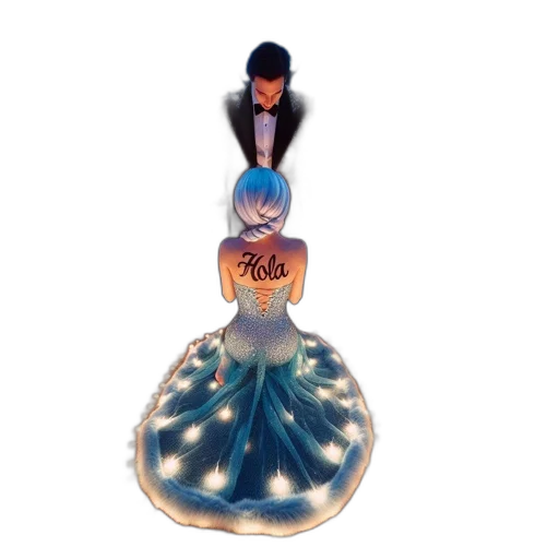 dress, jewelry, crown, 3d render transparent PNG cut-out