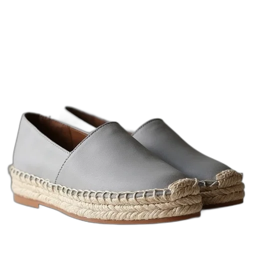shoes, grey, leather, espadrille transparent PNG cut-out
