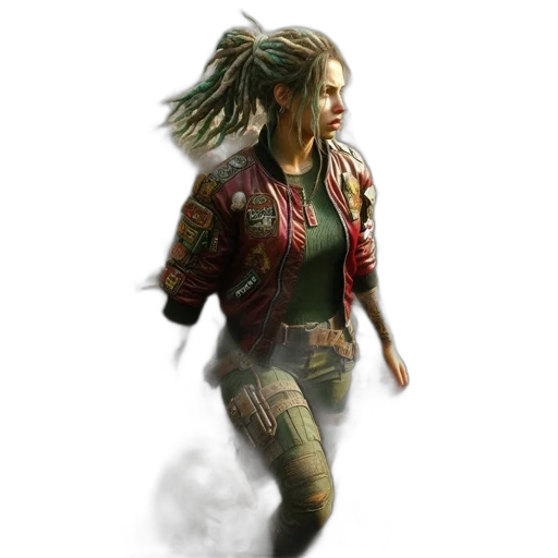 jacket, concept art, comic book art, cyberpunk transparent PNG cut-out