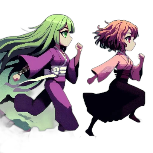 concept art, pixel art, anime, fantasy art transparent PNG cut-out