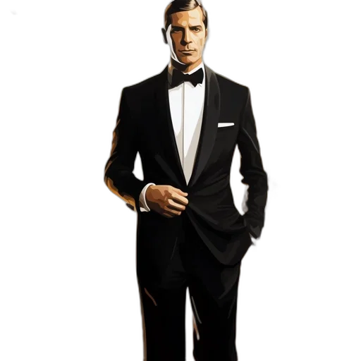 photorealistic, concept art, man, black transparent PNG cut-out
