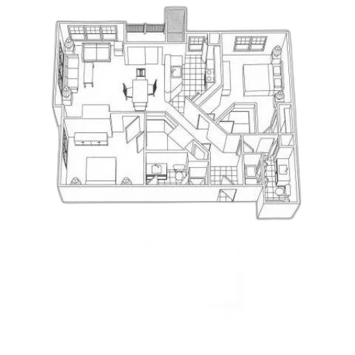 building, furniture, 3d render, concept art transparent PNG cut-out