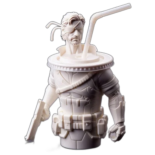 robot, concept art, 3d render, 3d-printed transparent PNG cut-out