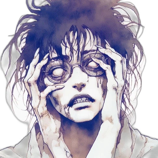 face, mask, creature, comic book art transparent PNG cut-out