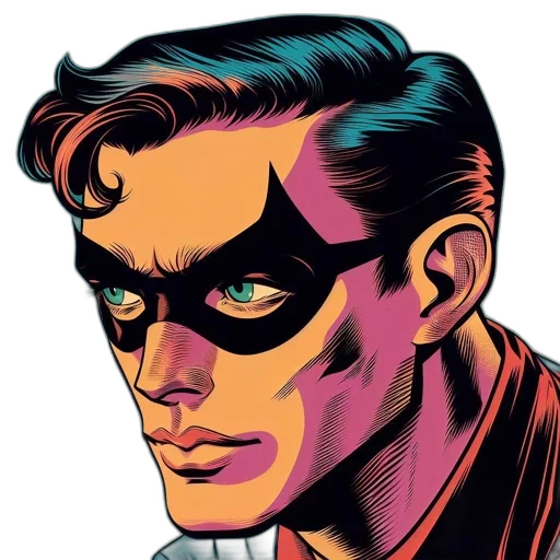 face, mask, comic book art, cartoon transparent PNG cut-out