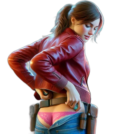 jacket, weapon, concept art, cyberpunk transparent PNG cut-out