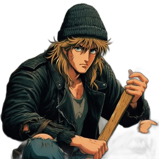 jacket, hat, weapon, sword transparent PNG cut-out