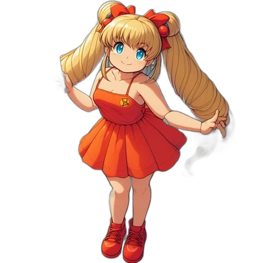 dress, staff, hair, weapon transparent PNG cut-out