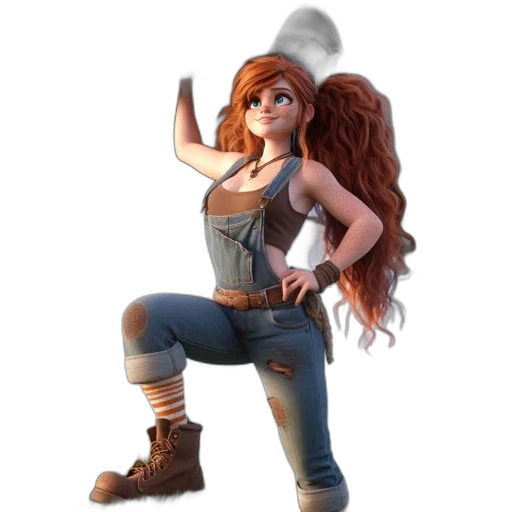 weapon, staff, hat, hair transparent PNG cut-out