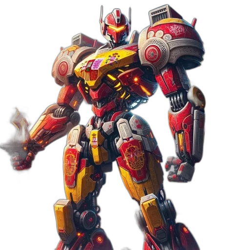 robot, weapon, concept art, 3d render transparent PNG cut-out