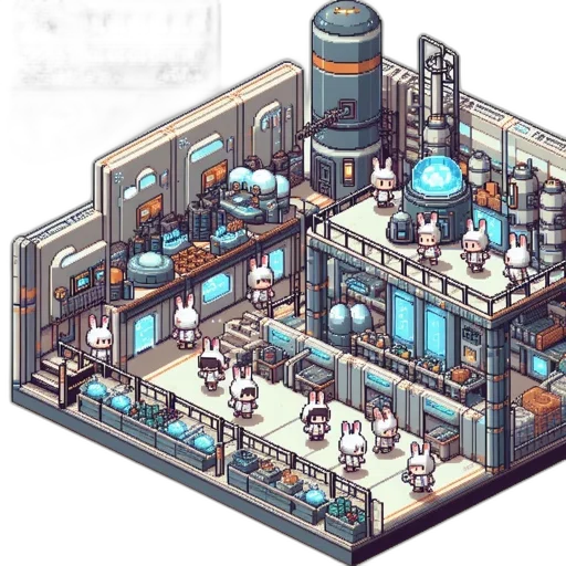 robot, building, furniture, pixel art transparent PNG cut-out
