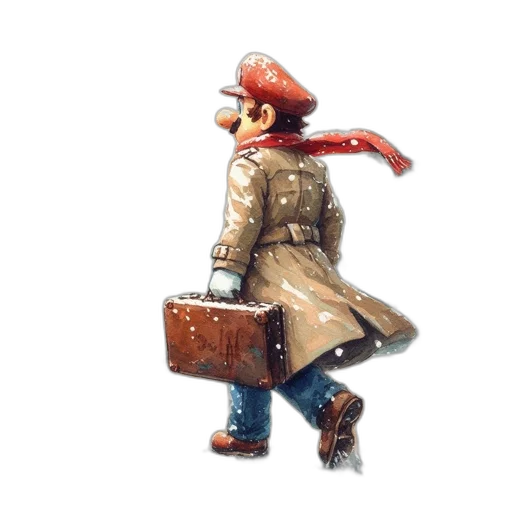 hat, jacket, staff, mask transparent PNG cut-out