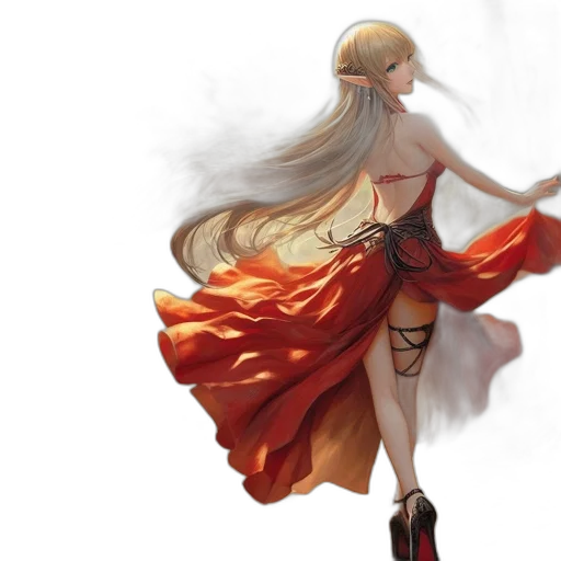 dress, fantasy art, concept art, anime transparent PNG cut-out