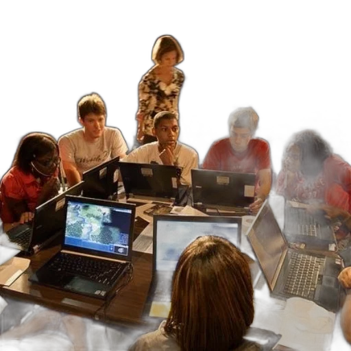 staff, group, students, teacher transparent PNG cut-out