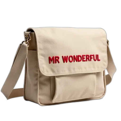 beige, canvas, shoulder, bag transparent PNG cut-out