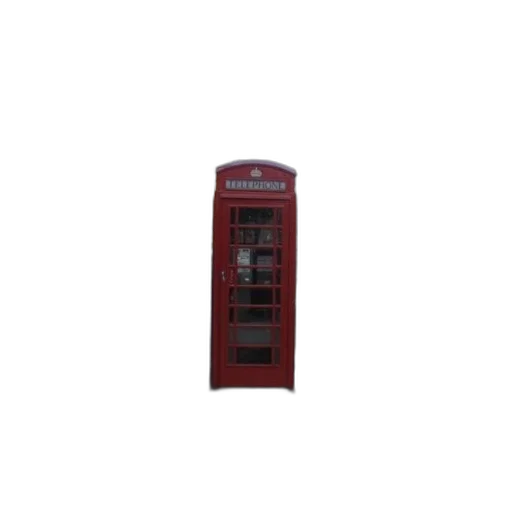 3d render, red, telephone, booth transparent PNG cut-out