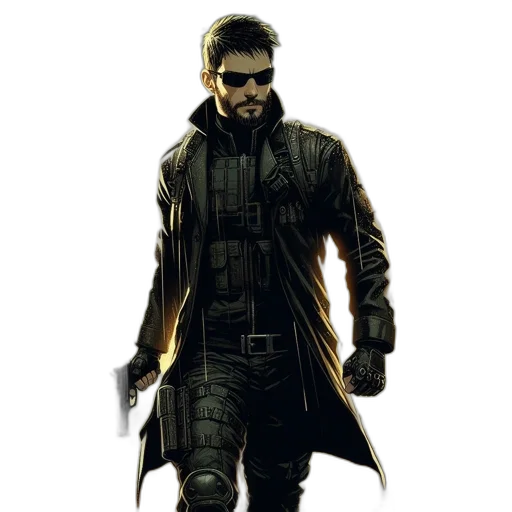 jacket, weapon, concept art, comic book art transparent PNG cut-out