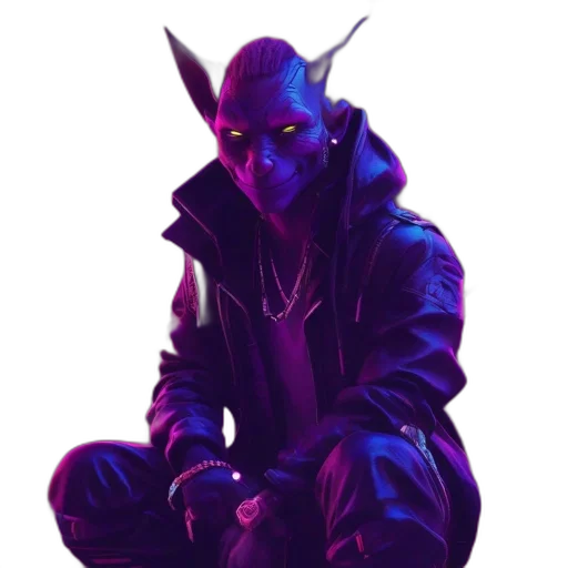 jacket, dragon, creature, staff transparent PNG cut-out