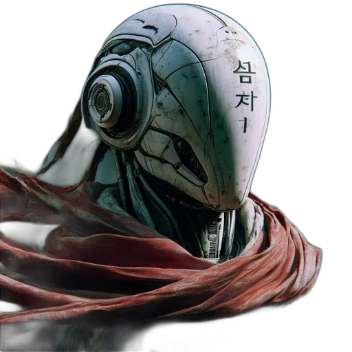 mask, robot, creature, staff transparent PNG cut-out