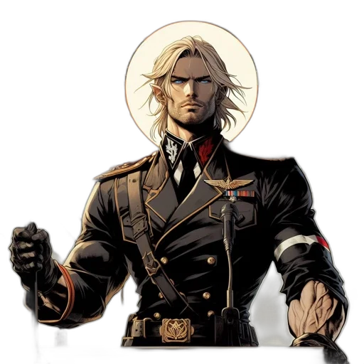 staff, jacket, weapon, comic book art transparent PNG cut-out