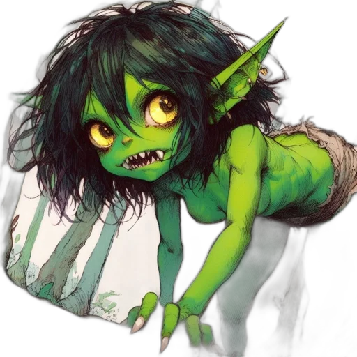 creature, mask, dragon, staff transparent PNG cut-out
