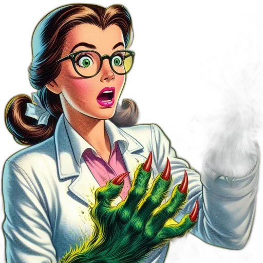 comic book art, concept art, underwater, illustrated transparent PNG cut-out