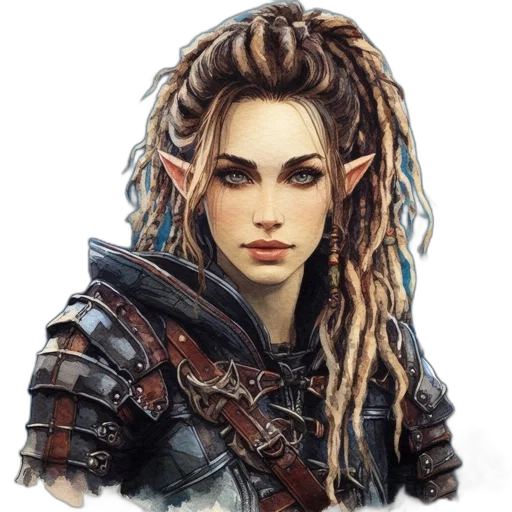 hair, dragon, face, staff transparent PNG cut-out