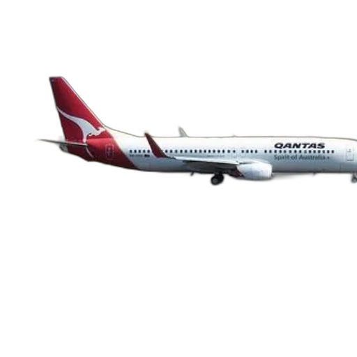 3d render, photorealistic, qantas, airplane transparent PNG cut-out