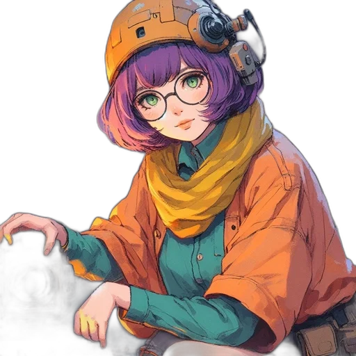 jacket, robot, staff, weapon transparent PNG cut-out
