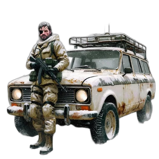 car, weapon, jacket, concept art transparent PNG cut-out