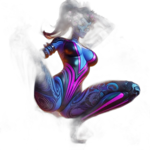 dragon, dress, staff, mask transparent PNG cut-out