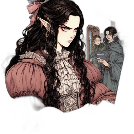 dragon, staff, dress, face transparent PNG cut-out