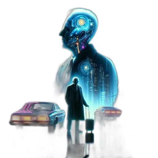 robot, car, cyberpunk, concept art transparent PNG cut-out